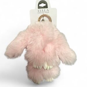 Lulla Collection Pink Fluffy Bunny Bag Charm